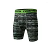 Shorts masculinos modernos pro camuflagem compressão de secagem rápida treinamento apertado correndo calças de fitness