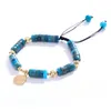 Pulseras con dijes Pulsera de cuentas de amatista de aguamarina natural Pulsera de cuentas de piedra de pilar ajustable hecha a mano para mujeres Entrega de gotas Dhtwr