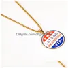 Pendant Necklaces Personalized Lets Go Brandon Necklace American Round Letter Mens And Womens Fashion Accessories Drop Delivery Jewe Dhkqn