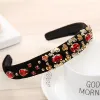 Acessórios de cabelo Jeweled Pearl Hairband Mulheres Meninas Cristal Rhinestone Bezel Elegante Veludo Cetim Headband 24 Estilos ZZ