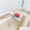 Paramètres de bijoux Simple en forme de coeur ange perle pendentif collier femme S925 pur Sier délicat bricolage support vide montage clavicule Ch Dhqm3