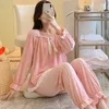 Dames Nachtkleding 2024 Koraal Fluwelen Pyjama Dames Lente Herfst Student Lange Mouw Winter Homewear Flanel Plus Size Loungewear Set