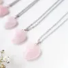 Pendant Necklaces Peach Heart Type Necklace Natural Stone Glass Charm Clavicle Chain Neck Accessories Unisex