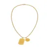 Collana doppia in oro alla moda per donna donna uomo Amanti del matrimonio regalo regalo di fidanzamento coppia di gioielli con box304S