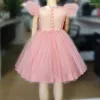 女の子のドレスガールズドレス子供用服パーティーエレガントなプリンセスロングチュールベビーキッズレースの結婚式