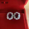 OEVAS – boucles d'oreilles Vintage en argent Sterling 100% 925, créé Moissanite, rubis, pierre précieuse, pierre de naissance, boucles d'oreilles, bijoux fins étincelants, cadeaux 2660