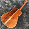 39 Inches Real Abalone Ebony Fingerboard All Solid Koa Wood Acoustic Guitar