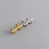 925 Sterling Silver Punk Simple Pave Crystal Mini Letter T Stud Earrings For Women Party Bar Jewelry Accessories Friendship Gift1285C