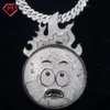 Round Irregularity Hiphop Sterling Sier Iced Out Vvs Moissanite Custom Pendant