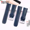 Composants pour Citizen Blue Angel Men Wave Radio Wave Watch AT802054L / 802003L / JY8078 End Curbe Geatine en cuir Watchband Bracelet Bracelet 22 23