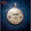 Passa tester moissanite pendente cubano collegamento catena hiphop 925 sterling argento ghiacciato usanza