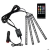 Dekorativa lampor 4in1 48 LED 22 cm Mticolor MusicAddremote Control Flexibel bilremsa Interiör atmosfär Neonlampa trådlöst drop de dhefa