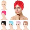 Ethnische Kleidung Twist Knot Muslimische Frauen Hijabs Hüte Beanie Turban Chemo Krebs Kopfbedeckung Abdeckkappen Wrap Bonnet Haarausfall Schal Solide