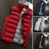 Gilets pour hommes hommes hiver gilet épais rembourré doux chaud sans manches couleur unie poches à glissière zippé col montant protection du cou v