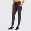 LL Yoga Joggingbroek Dansstudio Ontspannen pasvorm Halfhoge joggingbroek Volledige lengte Zacht Jersey Taps toelopende sportbroek Casual Comfort Trekkoord Gym City Sweatwear met zakken