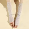 Mesh Sexy Eis Ärmeln Sommer UV-beständig Lange Ärmeln Radfahren Spitze Halb-Finger Handschuhe Fäustlinge Outdoor Sonnenschutz ärmeln