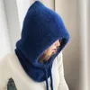 Unisex Gebreide Sjaal Kap Hoed Winter Vrouwen Kasjmier Muts Bonnet Dame Wol Nek Gezicht Bescherm Bivakmuts Skullies Mannen Met Capuchon 231229