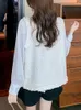Pelle Sungtin 2023 Autunno Inverno Classico Gilet di Tweed per Le Donne Giacca Senza Maniche Vintage Moda Coreana Casual Blu Bianco Vestiti Mujer