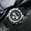 Zegarek Top Business wielofunkcyjne zwykłe męskie zegarki skórzane paski na rękę Wodoodporną modę osobowość stali nierdzewnej