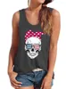 Kobiety dla kobiet bez rękawów kamizelka letnia kamizelka mody dla nastolatków swobodne camiseta tirantes mujer czaszka szalik przeciwsłoneczny