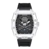 Wristwatches 2023 Business Skeleton Watches For Men Top Waterproof Transparent Tonneau Male Wristwatch Montre Homme