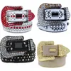 Special crystal Designer Belts mens wide belt cowboy bling crystal leather cinturon adjustable buckle width 2023 classic skull lux215y