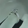 2020 الأميرة الفاخرة CUT 0 6CT LAB Diamond Ring REAL 925 Sterling Silver Engagement Band Band Rings for Women Bridal Jewelry299K