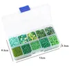 10 rutnät Glasfröpärlor kit Helical Tube Bead Set paljetter Imitation Pearl Beads Box för DIY -armband smycken Nålverk som gör 231229