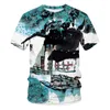 Camisetas para hombre 2023 con estampado 3D personalizado pintura a pincel chino camiseta de Hip Hop moda estilo callejero Top de manga corta de verano