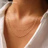 Collier de chaîne de Singapour rempli d'or 14K, chaîne de corde délicate, bijoux résistants au ternissement, collier Boho pour femmes 231229