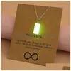 Chokers Luminous Pendant Card Necklace Pentagram Love Heart Shape Wholesale Drop Delivery Jewelry Necklaces Pendants Dh3Zi