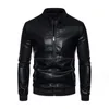 Baseball Motorcycle Jacket Mens Fashion Leather Slim Fit PU Male Antiwind Motorbike Jackets Men Coat Trend Korean 231229