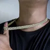 Voaino Hip-Hop Jewelry Round Brilliang Cutting Men's Silver Iced Out Moissanite Link Cuban Chain