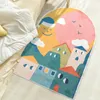 Ins Cartoon Oval Large Area Living Room Decorative Carpet Cute Thickened Soft Bedroom Children Carpets Plush Washable Rug 231229