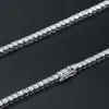 Master Rocks Sterling Sier 10K Gold Plated Iced Out 5Mm VVS Moissanite Tennis Chain