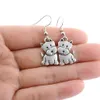 Vintage West Highland Terrier Dog Drop Earring Boho Pets Dogs Brincos Lover Gifts Jewelry Earrings For Women Pendientes293R