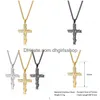 Porte-clés Longes Arbre de Vie Croix Pendentif Colliers Hommes Relin Foi Crucifix Charme Décoration Chaîne Pour Femmes Bijoux Cadeau Dro Dhpvt