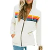 Women'S Hoodies Sweatshirts Designers Hoodie Hooded Sweatshirt Womens Women Fashion Hoody Oversized Rainbow Stripe Long Sleeve Zip Dhhl3