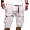 Pantaloncini da uomo Estate Pantaloni corti con coulisse maschile Pantaloni sportivi da jogging Cargo Pantaloni sportivi larghi casual militari di colore puro S - 5XL