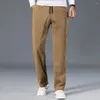Pantalon homme mode velours côtelé décontracté taille élastique couleur unie droit épais Streetwear pantalon bas homme vêtements