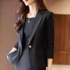 Abiti da donna CTemperament Blazer Viola Verde Nero Bottone singolo di alta qualità Elegante formale da ufficio Abbigliamento da lavoro da donna Giacca chic Coa