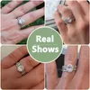 she 3 Pieces Engagement Ring Bridal Set for Women 925 Sterling Silver Oval AAAAA CZ Art Deco Wedding Bands Romantic Jewelry 231229