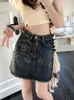 Faldas Houzhou Streetwear Vintage Y2K Falda Mujer Verano Estrella Bordado Moda Coreana E Girl Denim Mini Cintura Alta Hip Hop