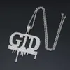 Hip-Hop Gtd lettre numérique cuivre Micro-incrusté Zircon pendentif Hip-Hop Performance Hip-Hop Dj marée mâle pendentif erkek kolye