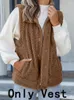 Gilets pour femmes Veste polaire Femmes Vintage Lambswool Manteau de fourrure Lady Casual Chaud Fluffy Veste sans manches Femme Automne Hiver Mode Teddy