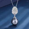Kolczyki naszyjne Zestaw codziennie zużycie klasyczna biżuteria Mirco bruk z cyrkon szara biała perła kobiety