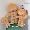 Omino di pan di zenzero Peluche Baby Placare Biscotti per bambole Cuscino per uomo Cuscino per seggiolino auto Renna Decorazioni per la casa Giocattolo per bambini Regalo di Natale 231229