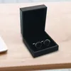 Smyckespåsar manschettknappar Box Flip Design Classic för förvaring pu läder små män svart manschettknapp present display