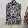 Camicie casual da uomo Estate WACKO MARIA Tiger Totem Skull Stampa completa Camicia hawaiana a maniche lunghe High Street Loose Street