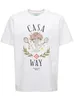 Mode T-shirt Menswear Designer Sleeve Summer Street Dames pur coton respirant imprimé photographie de rue Skateboarding sport Casablanca chemise de haute qualité